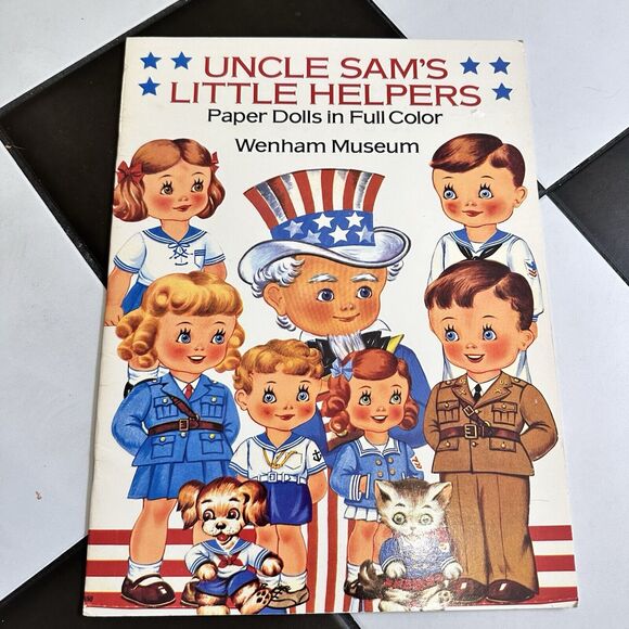 Vintage 90s Paper Dolls Uncut Uncle Sam’s Little Helpers Patriotic Army Military - Picture 2 of 10